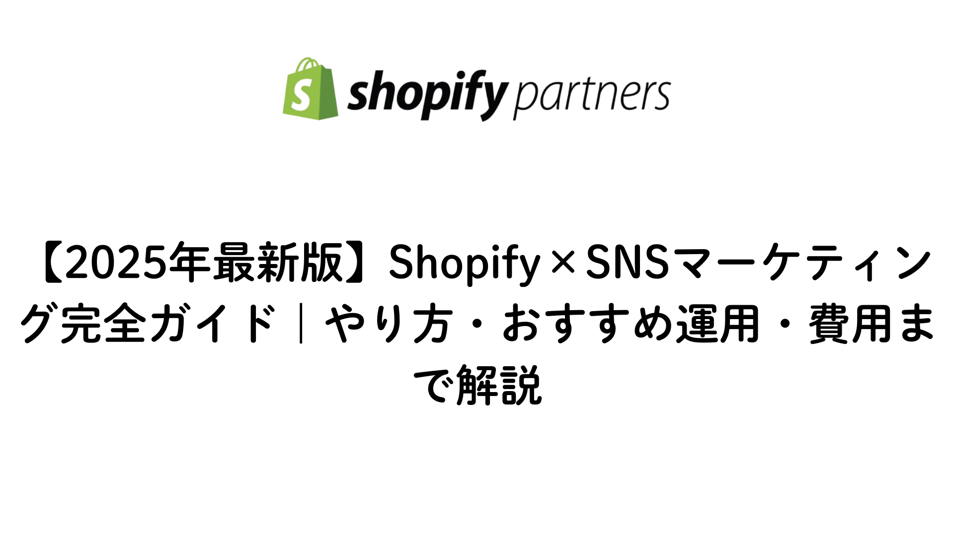 2025年最新版ShopifyとSNSマーケティングを解説する画像